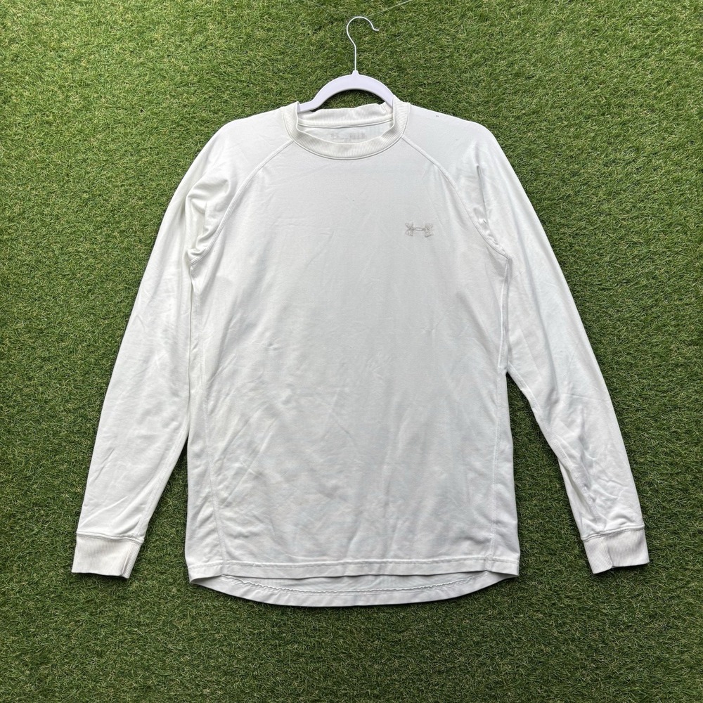 Under Armour Base Layer 3.0 Shirt Mens Medium ColdGear Fitted Compression White